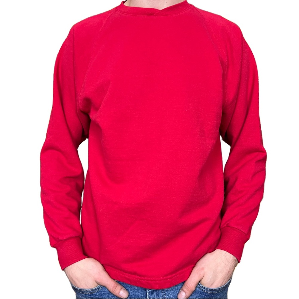 Vintage Men’s Lee 90s / 00s Red Crew Neck Cotton Blend Sweatshirt Size M